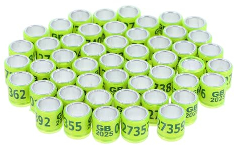 Alasum 50 Bagues Numérotées De Patte De Pigeon en Aluminium Et Plastique pour Identification Et Course De Pigeons Voyageurs