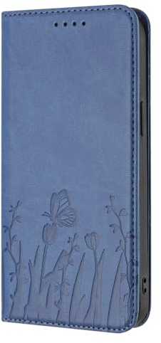 PONRFEKT Funda Cartera para Motorola Moto E40 / E30 / E20,Funda Libro de Cuero PU con Tarjetero,Cierre magnético,función Soporte y protección antichoques-Azul Rey