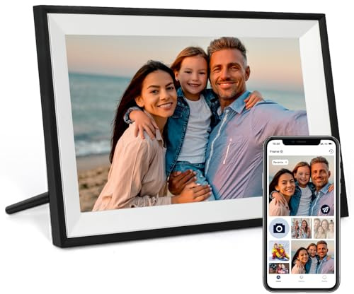Digital Picture Frame 10.1 Inch Large Digital Photo Frame with 1280 * 800 IPS Full HD Touchscreen, Humblestead 32GB WiFi Smart Frame Share Photos and Videos via AiMOR App, Black