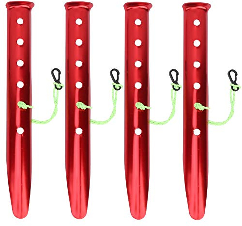 4 Unidades de estacas para Tiendas en Forma de U de aleación de Aluminio, estacas de Camping Resistentes al Viento con Gancho de plástico para toldos de Tiendas en Hierba, Barro, a