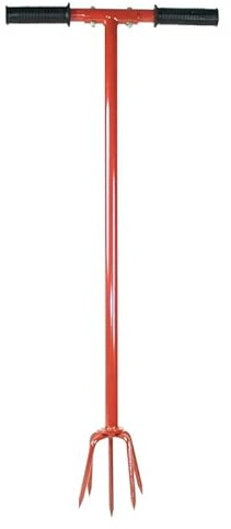 Erdkralle 96cm mit Zentrierspitze – 5-Zinken Gartenkralle & Bodenlüfter – Robuster Kultivator zur Bodenlockerung – Rückenschonende Handfräse mit gummiertem Griff – Ideal für Pflanzerde