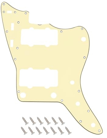 Banworks Vintage '60er Jazzmaster Pickguard mit Truss Rod Notch | 3-lagige 13-Loch Jazzmaster Kratzplatte für Fender Jazzmaster und Squier Classic Vibe '60s Jazzmaster Gitarren JT/HB-38 Creme