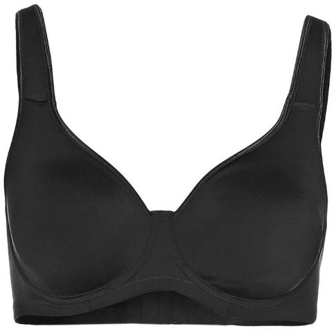 Sassa Damen BH Bügel doppelt vorgeformt 24804, Einfarbig, Gr. 95E, Schwarz (Schwarz 00500)