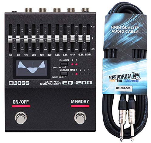 Boss EQ-200 grafisk equalizer + keepdrum jackkabel 3 m