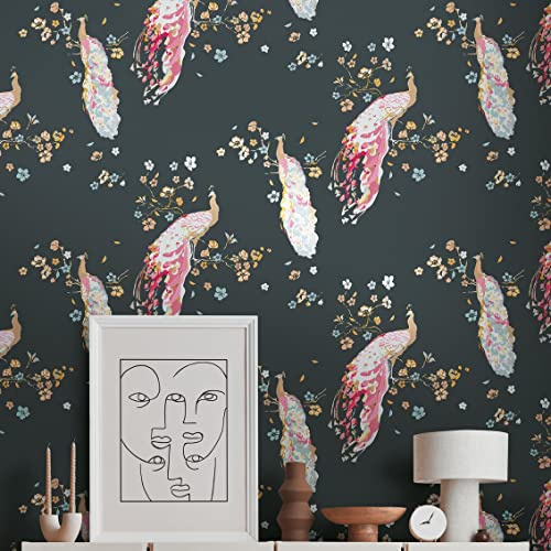 Vogeltapete Schwarz Gelb - Livingwalls House of Turnowsky 389061 - Tapete Floral Vliestapete - 10,05 m x 0,53 m Made in Germany