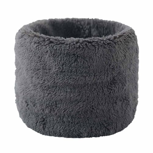 SHTGOI Plüsch Schlauchschal Dick Winterschal mit Fleece Unisex Nackenwärmer Breite Gehörschutz Halsschlauch Flauschig Loop Schal Rundschal für Männer und Frauen im Winter zu verhindern Dunkelgrau