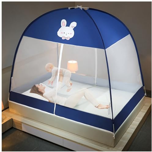 Balakaka Moskitonetz Bett 180 x 200 cm, Faltbares Bett-Moskitonetz Einfache Installation, Tragbares Doppeltür-Moskito-Campingzelt für Outdoor Schlafzimmer