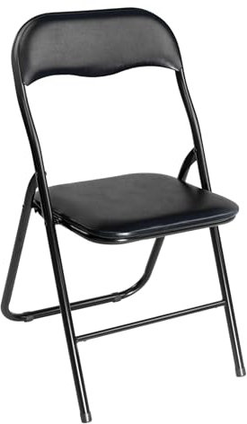 AVANTI TRENDSTORE Procida - Sedia pieghevole in tubolare d'acciaio nero con sedile e schienale imbottiti. Dimensioni LAP ca. 44x79x45 cm