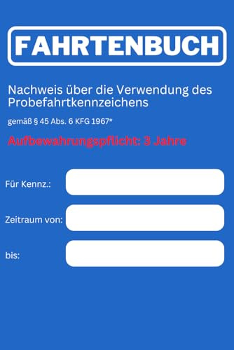 Fahrtenbuch für blaue Kennzeichen in Österreich
