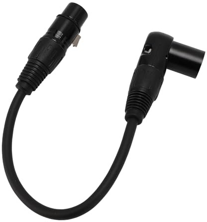 ASHATA XLR auf XLR Kabel, 90Grad Stecker auf Buchse, Mikrofonkabel 3-polig für Lautsprecher, Studio-Mischpulte(0,3 Meter/ 0,98
