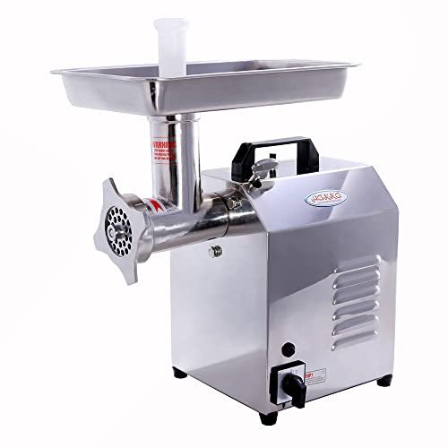 Hakka Hachoir à Viande Professionnel, Hachoir à Viande n°8, 550W, 80kg/h, Robuste, électrique, Pour Saucisses, en Acier Inoxydable, pour Usage Industriel, Restaurant, Hôtel, Maison