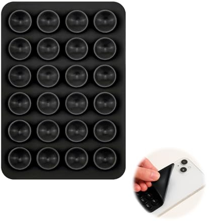 Supporto per cellulare a ventosa in silicone, supporto per smartphone a mani libere, senza foratura, fissaggio forte per specchio, bagno, doccia, cucina e sport, universale, riutilizzabile, nero