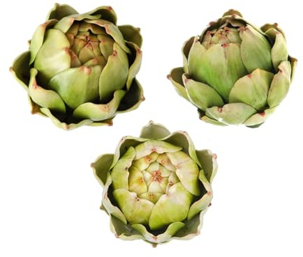Fjxxxn Green Faux Artichokes, Artificial Vegetables Bowl Filler Decor