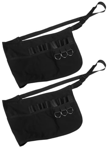 HOMSFOU Lot de 2 Tabliers de Coiffure Taille Réglable en Tissu Polyester Résistant, Porte-ciseaux et Organisateur D'outils de Coiffure, pour Salon Professionnel et Maquilleurs