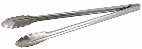 Winco Coiled Spring Extra Heavyweight Stainless Steel Utility Tong, 16-Inch