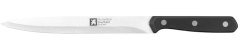 RICHARDSON SHEFFILED - Couteau à découper - Cucina - Acier 13 C finition satinée manche POM 3 rivets - 31.5 cm (lame 20.5 cm) - Noir