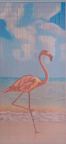 Conacord Türvorhang Raumteiler Bambus Bambusvorhang Flamingo Fliegenvorhang Insektenschutz