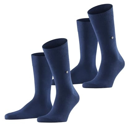 Burlington Herren Socken Everyday Multipack M So Baumwolle einfarbig 2 Paar, Blau Marine 6120, 40-46