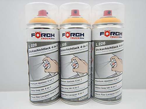 FORCH 4 in 1 Komatsu GELB BAUMASCHINE DICKSCHICHTLACK Lack Spray SPRAYDOSE 400ML (3)