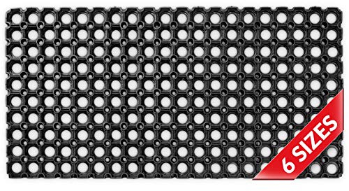 Tapis en caoutchouc - Nid d'abeille avec motif perforé - Dimensions : 40 x 80 cm - Hauteur : 23 mm - Paillasson pour l'intérieur et l'extérieur