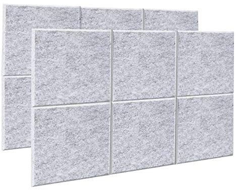 AGPTEK Lot de 12 Mousses Acoustiques 30 * 30 * 0.9cm, Traitement Acoustique pour Studio, panneaux absorbants acoustiques haute densité