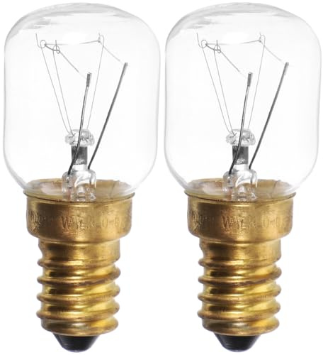 2PCS 25W E14 220-230v Oven Light Bulb Refrigerator Fridge Light Bulb Retro Tungsten Filament Lamp Bulbs Warm Yellow Light for Daily Use