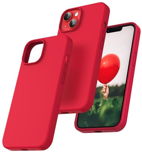 TOCOL für iPhone 14 Hülle Silikon, Stoßfest Anti-Rutsch Anti-Fingerabdruck Kratzfest Handyhülle für iPhone 14 Case, Rot