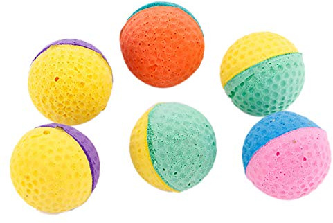 BEAUTYBIGBANG Balle Mousse Chat 5 Pièces Petite Balle en Mousse pour Chat Coloré Animal Chat Chaton Jouer Jouet Balles en Latex Animal Chaton Coloré Mousse Balle Gratter Jouer Jouet (Ordinaire)