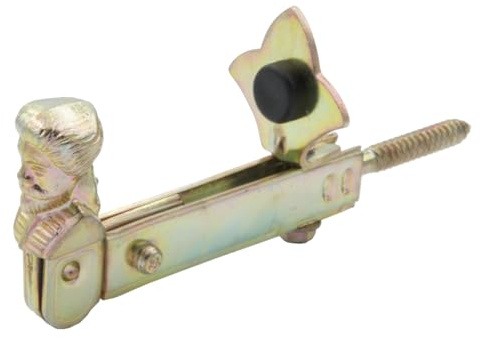 BRESKO 1-10 Stück Fensterladenhalter Feststeller Klappladenhalter Ladenhalter Fensterladen Halter Fensterladenfeststeller Beschlag Fenster (Gelb Männchen mit verstellbaren Anschlag, 10)