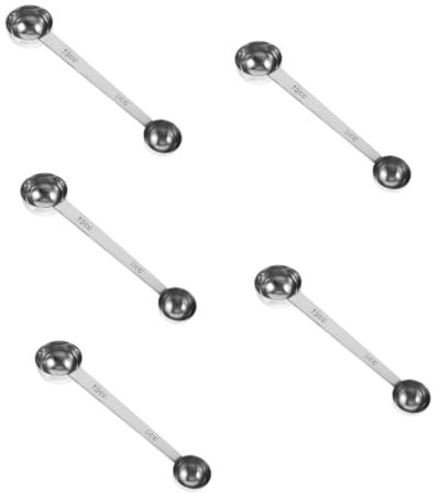 LIFKOME 5piezas Cucharas Medidoras De Café De Inoxidable Escala Para Azúcar Té Sal y Especias Utensilio De Cocina Compacto y Práctico