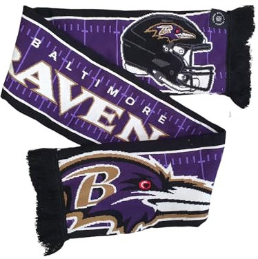 Great Branding Baltimore Ravens NFL HD Jaquard Scarf Lila Schwarz Schal - Stk