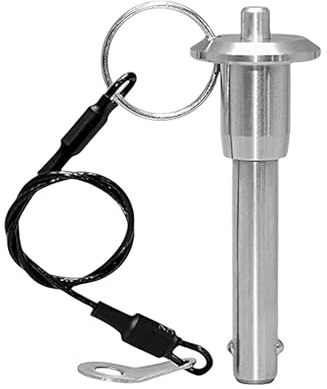 Perni di bloccaggio con testa a sfera in acciaio inox, perno a sgancio rapido, 8 mm, diametro perno di sicurezza, pulsante di sicurezza, array lineare, arresto con cavo per cordino per strumenti