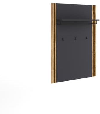 möbelando Garderobenpaneel >Joe< in Eiche/anthrazit - 82x120x28 (BxHxT)