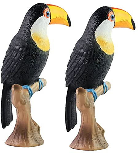 CORHAD 2stücke Toucan Modelle Realistische Vogelfigur Für Wohnkultur Deko Für Garten Und Tierliebhaber Leichtes Für Partys Und Fotografie Wildtier-themenfiguren