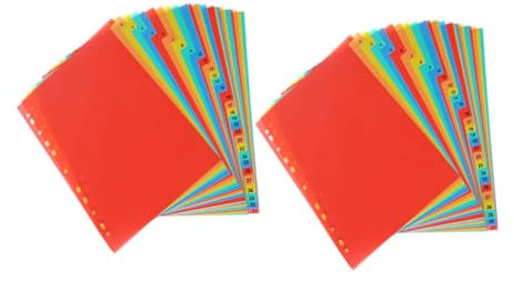 STOBOK 2sätze Index Trennblätter Mit Nummerierten Tabs Wiederverwendbare Kunststoff-separatorsheets Für Ordner Für Büro Und Home-office