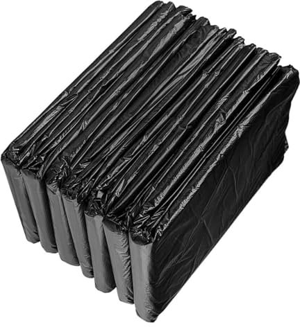 Garbage bag50Pcs Large Rubbish Bag Plastic Thickened Simple Garbage Bags For Hotel Village (Black, 50X60)-Black-60X50Cm