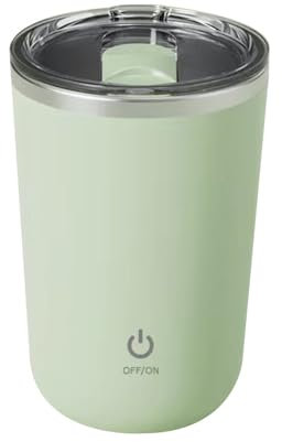 MiOYOOW Tazza Frullatore, 350ML Tazze Automatica da Viaggio IPX6 Impermeabile in Acciaio Inox, Tazzine Automescolante Elettrica per Caffè Cioccolata Latte, per Casa, Viaggio, Ufficio