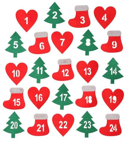 Adventskalender Aufkleber Set Zahlen 1-24, 24-Tage Weihnachts Countdown-Aufkleber 1-24, Zahlen Aufkleber Versiegelungsetiketten Für Weihnachts Dekoration