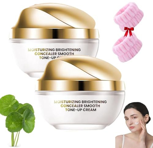 Maquillage en crème Ownawant,Crème correctrice éclaircissante hydratante,Moisturizing Brightening Concealer Smooth Tone-Up Cream,pour chaque type de peau (2 pièces)