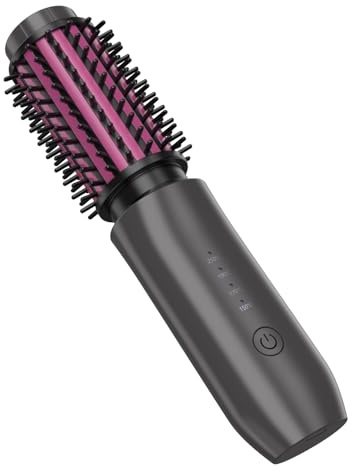 Leeko Thermal Brush Senza Fili, Spazzola Arricciacapelli Senza Fili da 40mm,4 Temperature Ferro Arricciacapelli, Pettine Spazzola Termica per Capelli (fuxia)