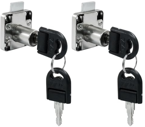 Aracombie 4 Pack Drawer Locks with Keys, Desk Lock Set with 20mm Length Cylinder Cam for Cabinet Dresser Cupboard Office Furniture, Silver
