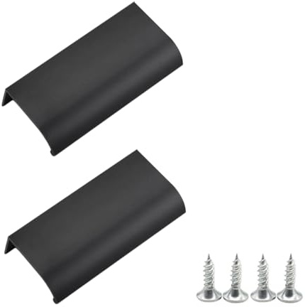 Ruayia Balkontürgriff Außen 80mm, 2er Set Türgriff Balkontür, Terassentürgriff, Terrassen- und Fliegengittertüren, Terrassentür Griff incl. für Türen und Fenster,Schubladen,Schranktüren - Schwarz