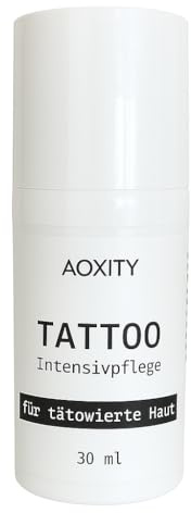 AOXITY Tattoo Intensivpflege - 30 ml - im hygienischen Vakuum-Pumpspender - 100% Naturkosmetik - After Tattoo Care