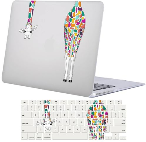 FFBOFFC Hülle Kompatibel für MacBook Pro 13 Zoll 2012 2011 2010 2009 2008 Alte Version Modell A1278 mit CD-ROM, Plastik Hartschale Schutzhülle Case & Tastaturabdeckung, Kopfüber Giraffe