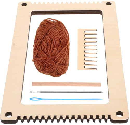 Operitacx Holz Webstuhl Für Junge Mädchen DIY Mini Webstuhl Bastelset Mit Garn Fördert Kreativität Und Konzentration Praktisches Handwerksspielzeug