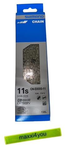 Shimano SHIMANO E-BIKE SYSTEMS CN-E8000 ULTEGRA 11-Fach 138 Glieder inkl. maxxi4you Reflexband