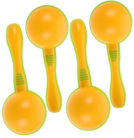 SOPOTUTU 4pcs Maracas Shakers Plastic Musical Percussion Instruments for Early Music Education Lightweight Safe Rattles for Birthday Parties Christmas Stocking Stuffers Family Playtime