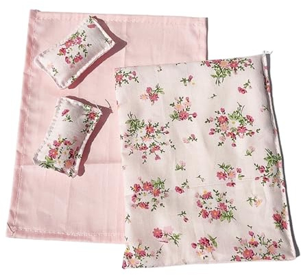 Asukohu 1/12 Cotton Doll Bed Set Includes Plush Mattress Pillow Realistic Miniature Bedding For Display Or Play Collectible Doll Bed For Display