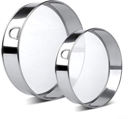 Yhenlovtt Setaccio per farina in acciaio inox, set da 2 pezzi, con schermo a rete ultra fine a 60 maglie per cuocere e cucinare, adatto per farina e spezie