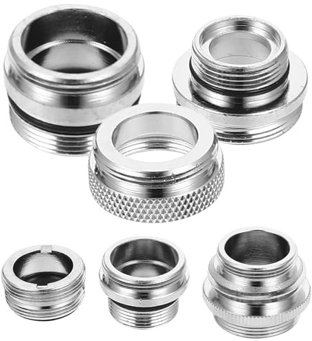 Angoily Adaptateur de Robinet Évier 6 Pièces – Raccord Flexible pour Tuyau D’arrosage et Machine à Laver – Compatible la Cuisine, Salle de Bain, Jardin – Kit Connecteur Polyvalent